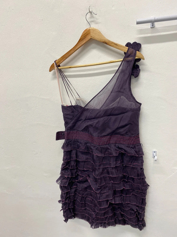 Fabulous Rare 1990’s Luella occasion event dress UK14 purple pink KN003