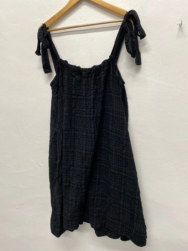 Fabulous Cos checked summer smock dress UkS EUR S black grey KS002