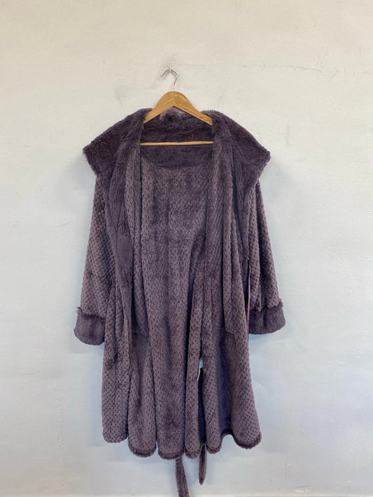 Peacocks Fabulous & Cozy Purple Dressing Gown Onesize LD003