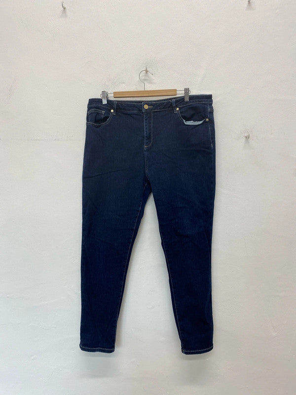Fabulous Mint Velvet skinny slim jeans Uk18 R indigo blue KN002