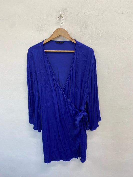 Lovely George cobalt blue wrap dress midi dress UK 20 NC001