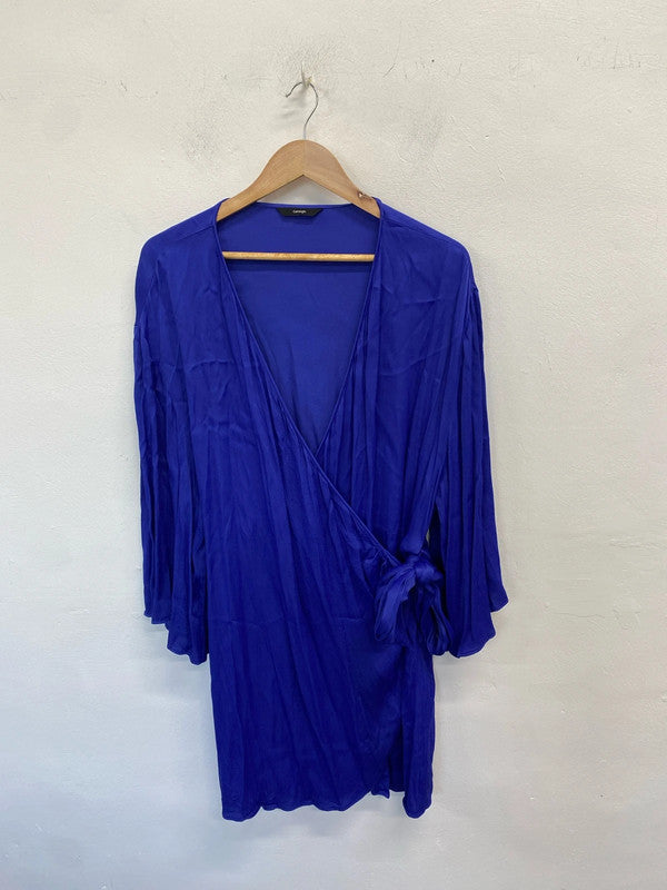 Lovely George cobalt blue wrap dress midi dress UK 20 NC001