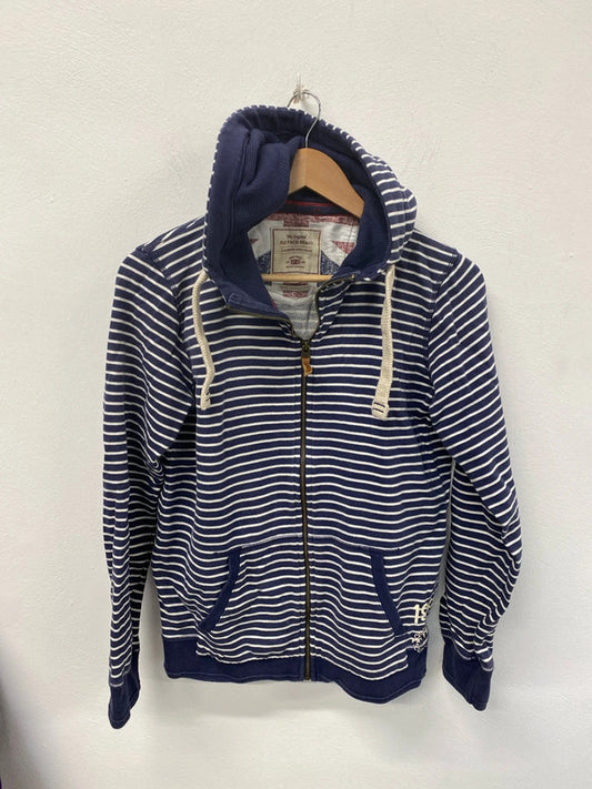 FatFace Nautical Vibes Blue & White Stripe Zip Up Hoodie UK 10 JA002