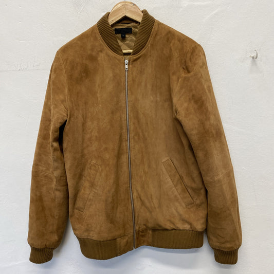 Mens Tan 100% Suede Bomber Jacket UkM ASOS JB001