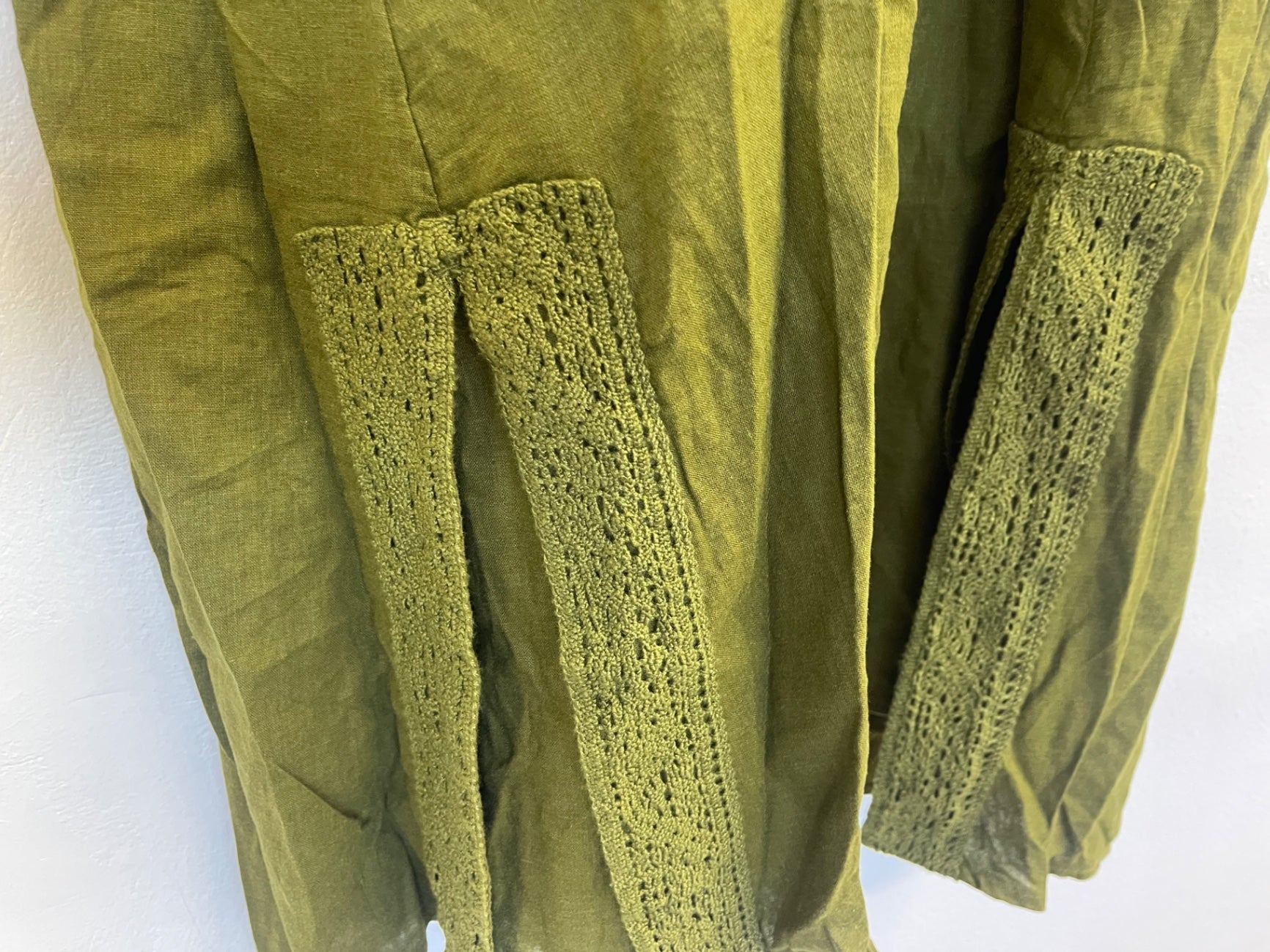 Fabulous M&S Dress UK18 Olive Green floaty line blend boho RM531