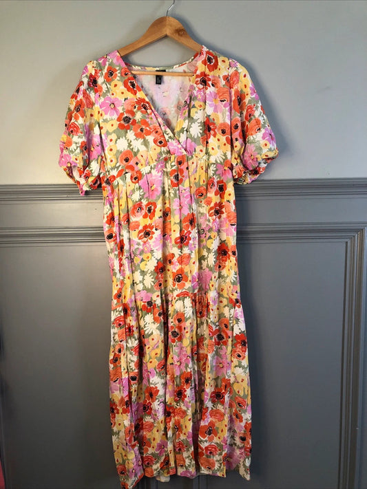 Lovely Floral Midi Tea Dress by Nobody’s Child KR002
