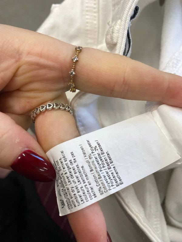 Lovely river island white ripped raw hem skinny jeans UK 10 CJ001