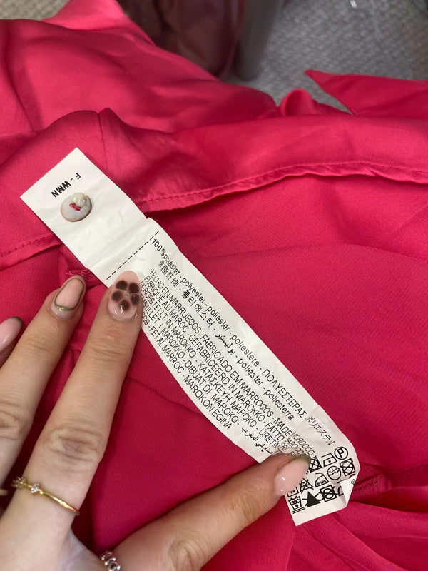 Gorgeous Zara pink satin shirt UK M LP003