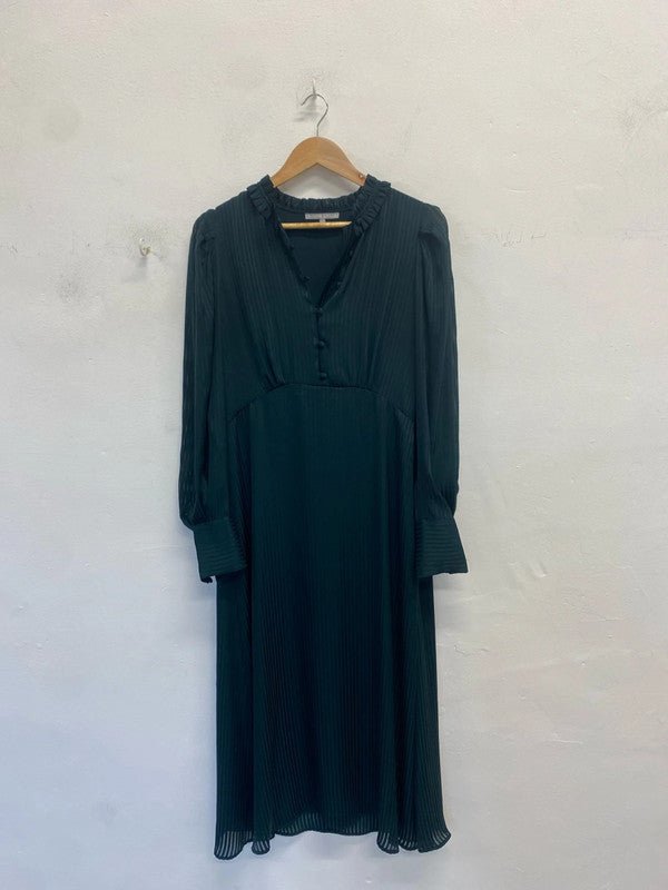 Stunning Oliver Bonas Forrest green smock dress UK 12 GJ001