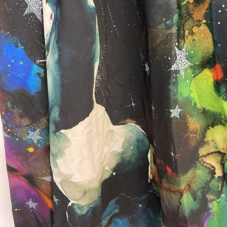 Black Milk X Lora Zombie Space Art  Skirt Medium Paint Watercolor Rare Ltd JR001