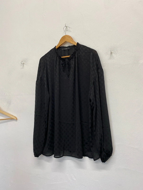 Fabulous George black spotty smock Uk24 lightweight IM001