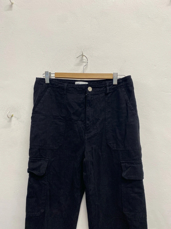 Stunning Zara black cargo trousers UK 12 KS002