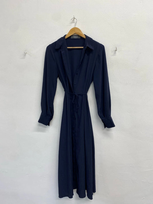 Lovely Primark navy maxi shirt dress UK 14 GJ001