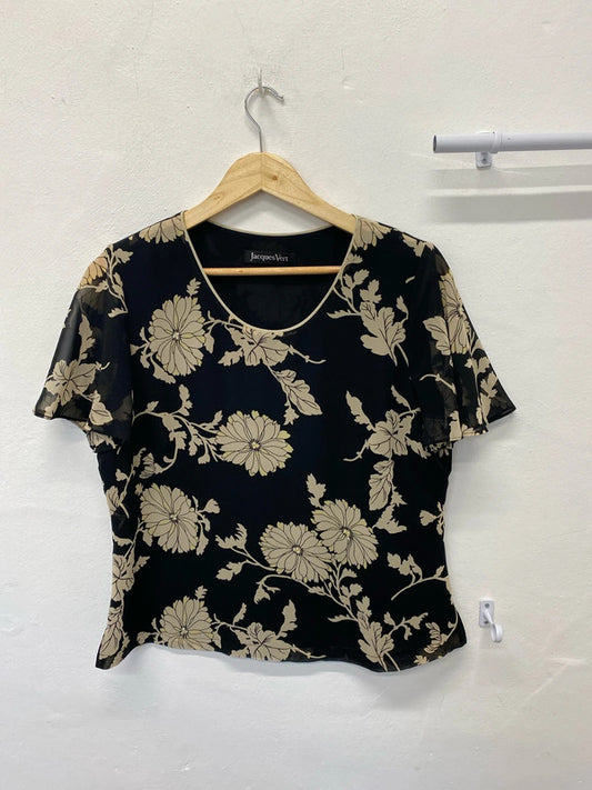 Fabulous Jacques Vert Floral black occasion Events top Uk12 PJ001