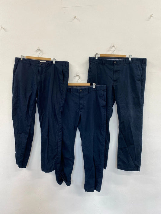 M&S Navy chinos Uk42 W 31L / 29L Trio #92 JS004