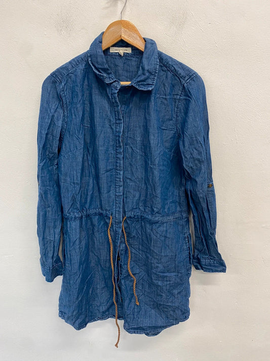 Lovely life in progress denim cotton tunic dress UK M MS002