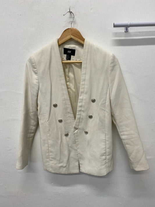 Fab H&M Ivory blazer Uk8 military vibes classic formal JB001