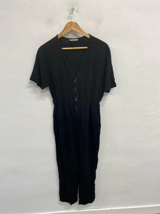 Lovely Topshop v neck black jumpsuit UK 10 JB001