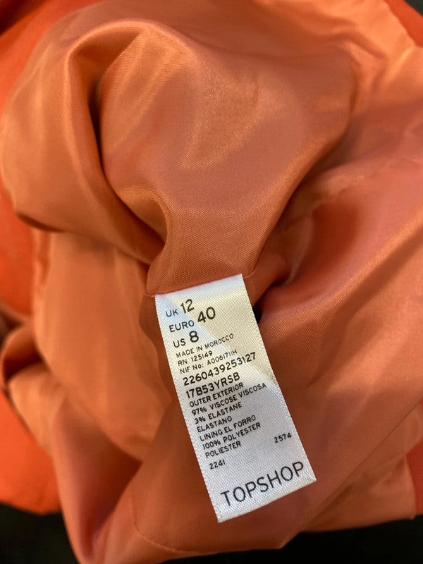 Lovely burnt orange Topshop blazer UK 12 AO001