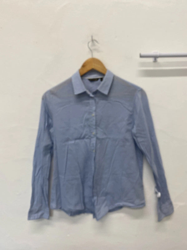 Fabulous Baby Blue Navy spotted shirt Ladies Uk10 MM005