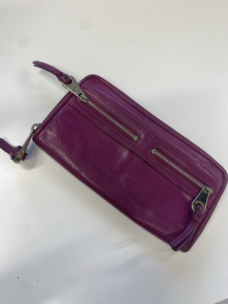 Lovely Mulberry Large Clutch Zip Around Purse in Fuchsia Leather One Size JP001