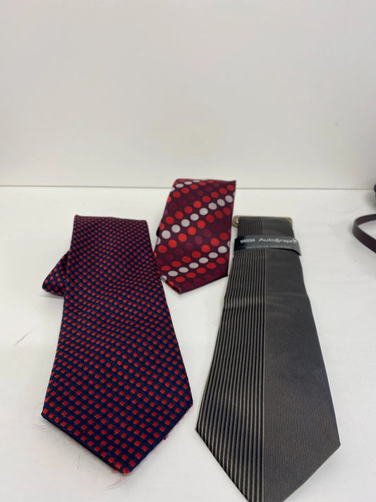 Fab trio of men’s Ties M&S silk reds & Browns #38 LD003