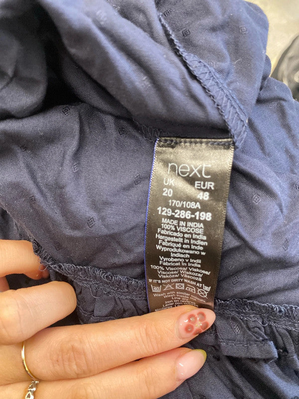 Lovely next navy blue embroidered smock dress UK 20 IM001