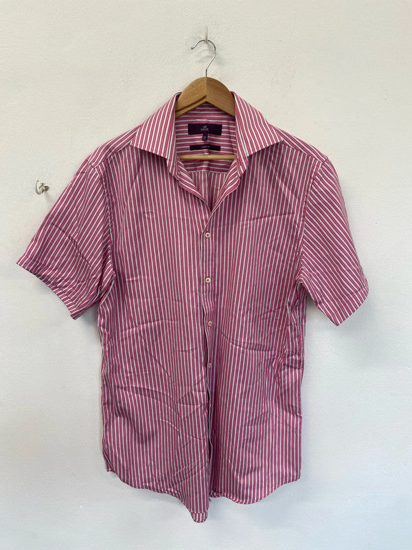 Duo of men’s striped shirts Next 16/16.5” blue Pink ND001
