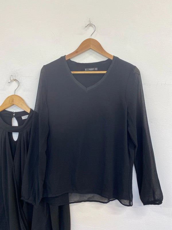 Oasis & Mango Stylish Black Tops Duo Size M #5 LN001