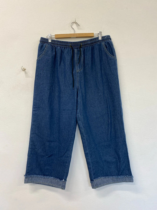 Fabulous Elasticated waist jeans with cropped legs Uk5xl NC001