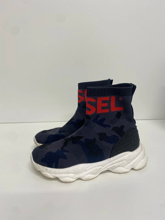 Fabulous Diesel Boys Sock trainer Boot grey & Red Uk1 Eur33 JP001