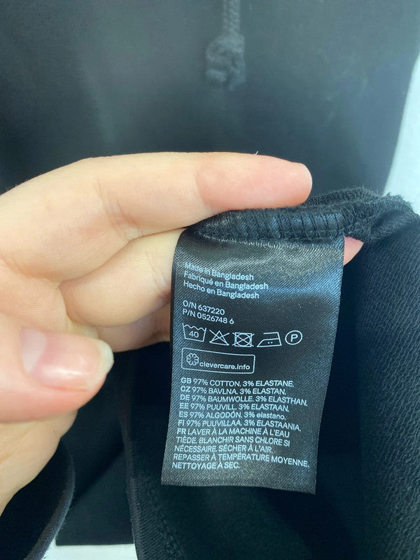 H&M Divided Sporty Black Hooded Jersey Dress UK 10 SW001