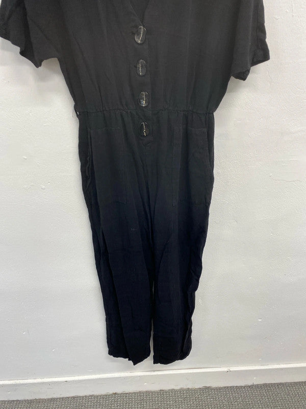 Lovely Topshop v neck black jumpsuit UK 10 JB001