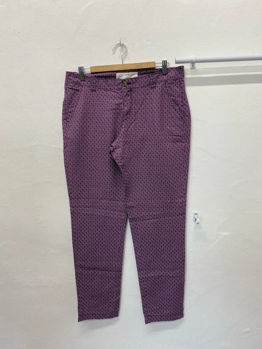 Fabulous Purple chinos abstract pattern Uk14 W36” KM003