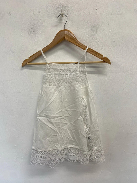 Stunning gap Broderie strap summer white top UK M NN001