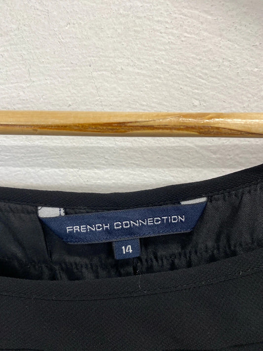 Stunning French connection black tiered mini dress UK 14 AE001