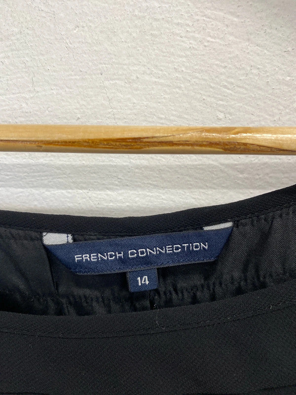 Stunning French connection black tiered mini dress UK 14 AE001