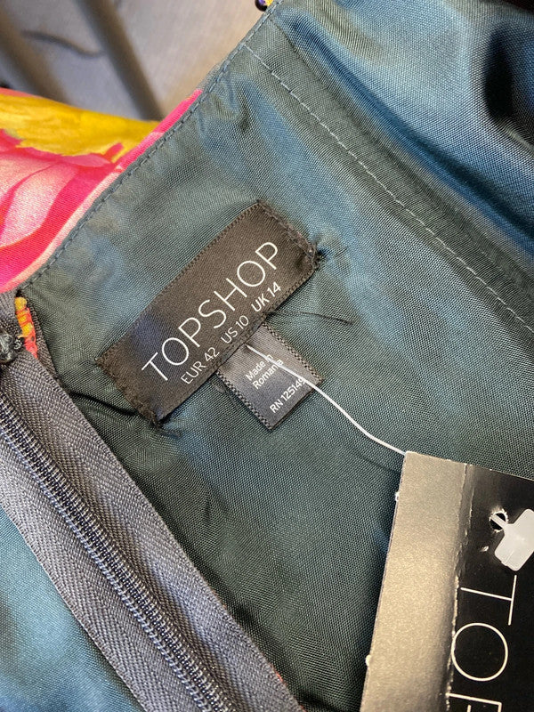 Fabulous Summer fruits florals Topshop mini dress Uk14 New LG006