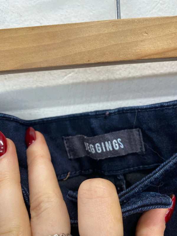 Gorgeous casual comfy duo of Jeggings by M&S navy black UK 10 SW001 #25