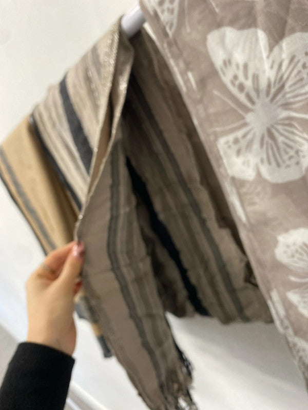 Lovely trio of scarves patterned cosy one size #45 LD003