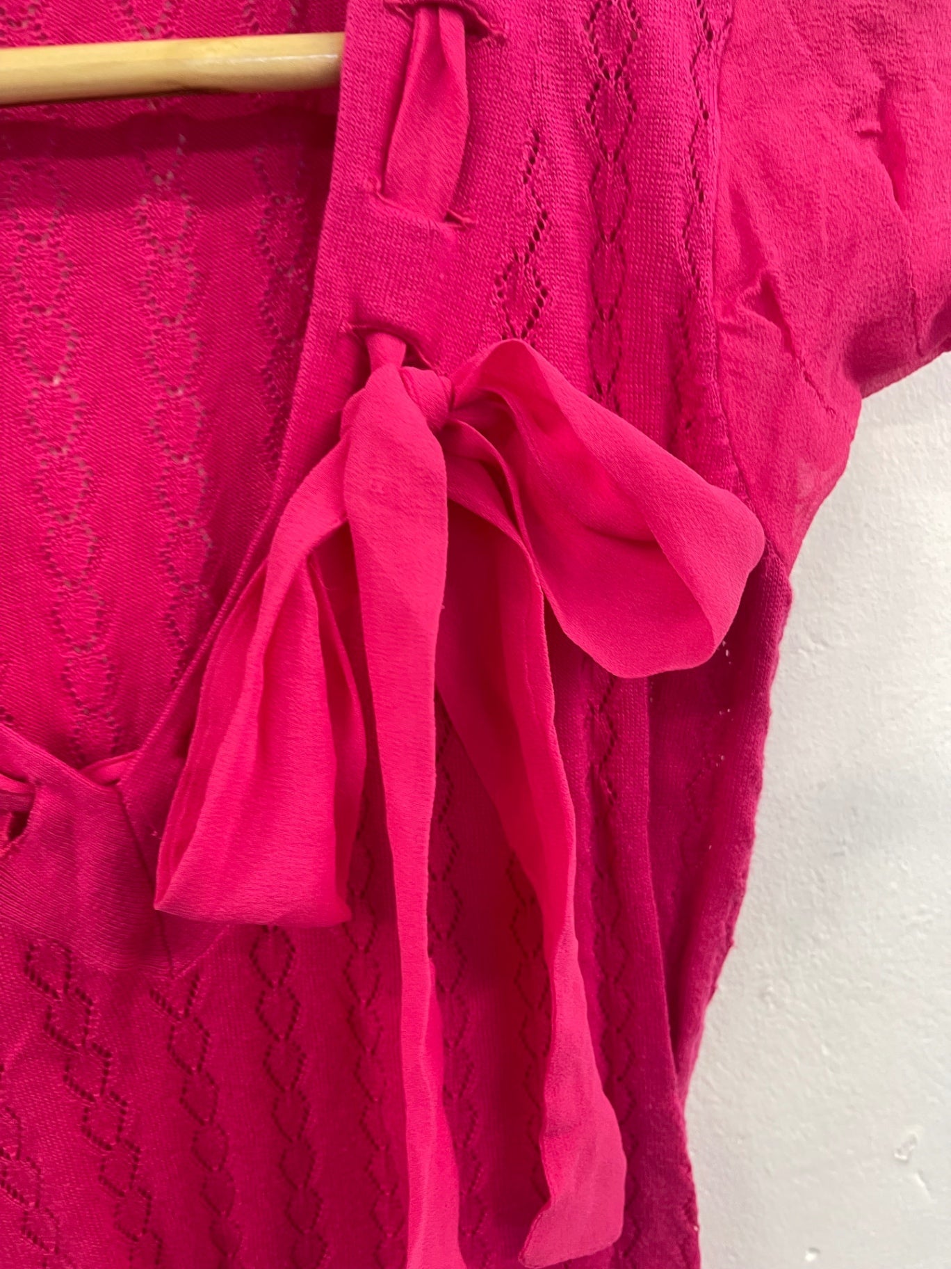 Fabulous Ted Baker crochet cotton & silk Jumper Uk8 Pink Size 1 KC528