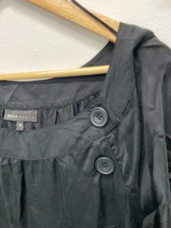 Fabulous Next Tunic dress slinky Uk 16 black classic KM003