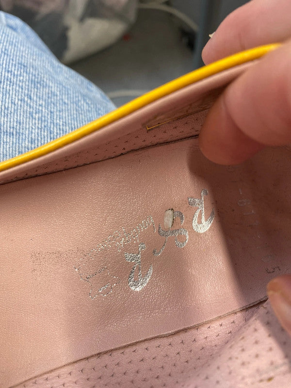 Fabulous R&R sunshine yellow flat shoes leather stunning Uk4 JS004