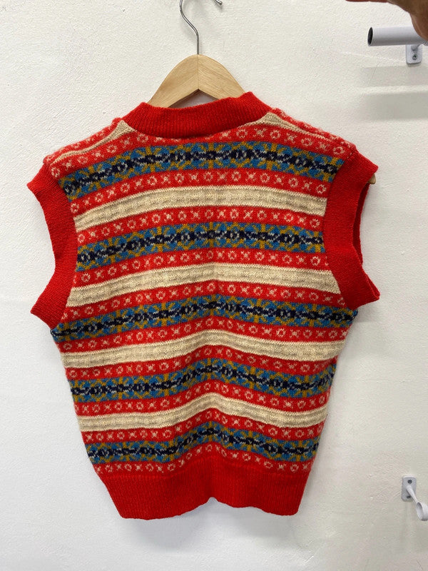 Miss Selfridge vintage Shetland wool fair aisle tank UkS MM005
