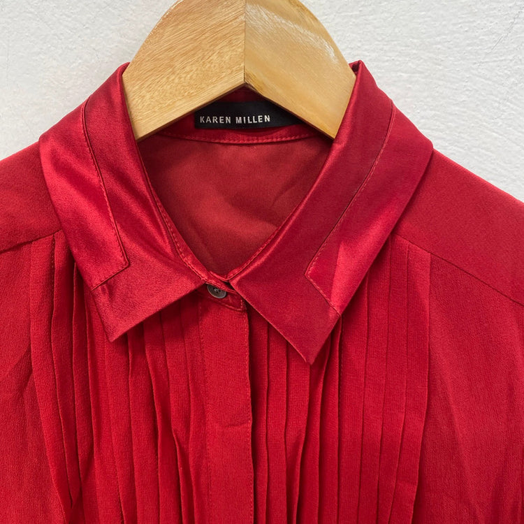 Karen Millen Red Chiffon Tiered Mini Dress UK 8 KM004