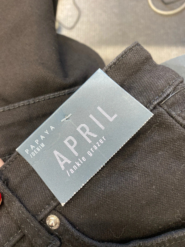 Lovely papaya black ankle grazer jeans UK 12 AO001