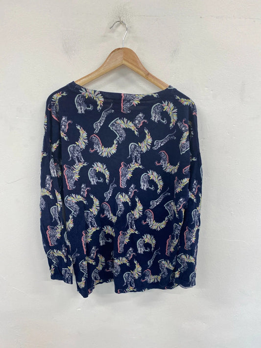 Hush Fabulous Tiger Botanical Pattern Jumper Size L EG002