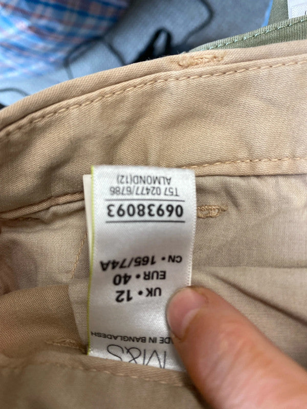 Fab Duo of M&S neutral chinos wardrobe classics Uk12 #2 KW002