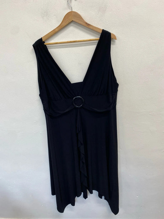 Lovely Evan’s essence black belt low bust mini dress UK 24 NC001