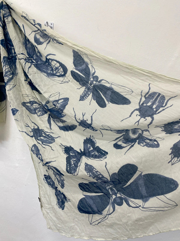 Fabulous Hem & Edge butterfly bees scarf pure cotton LK006